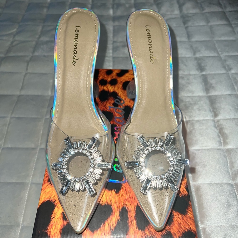 PVC clear slip on heels (Amina Muadi inspired)